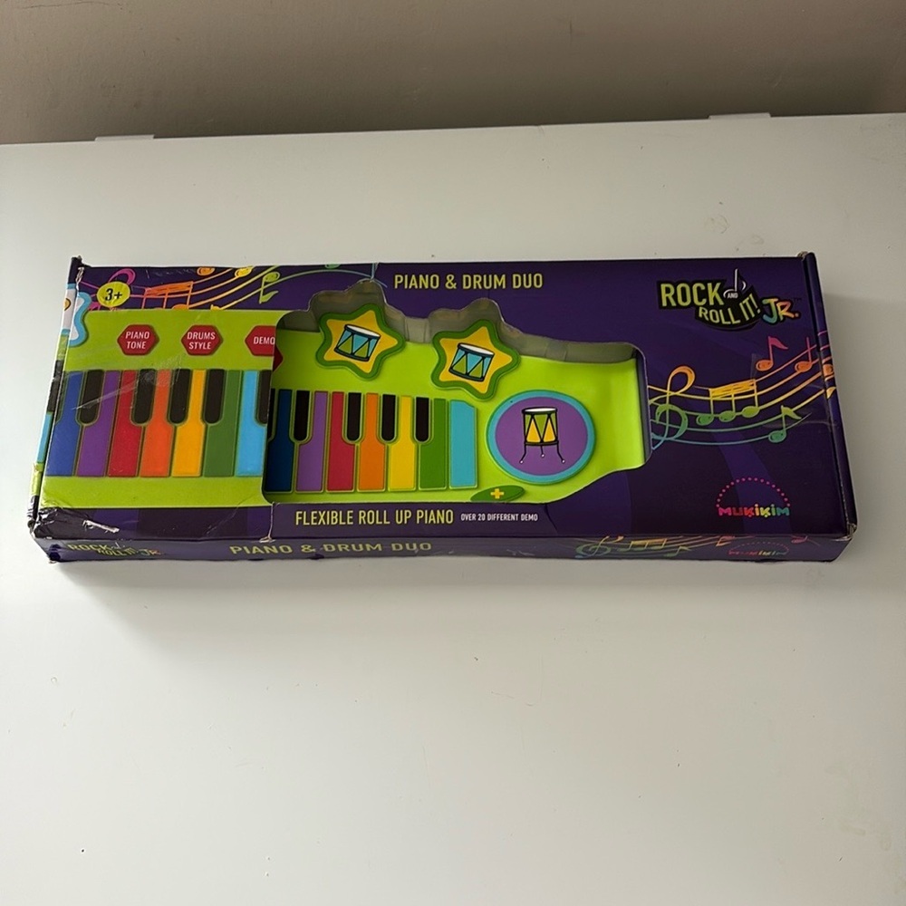 Flexible Roll Up Piano - Green and Multicolor